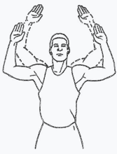 Arm sliders exercise following pectus bracing or Nuss surgery
